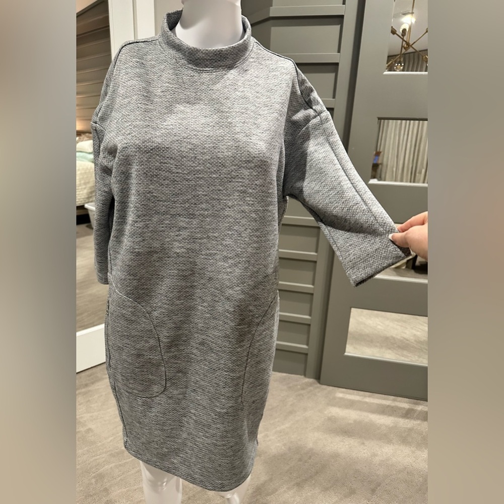Puella Gray Dress 3/4 Sleeve Pockets